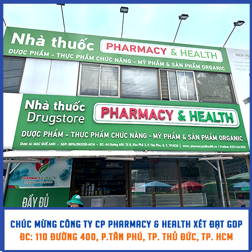Picture for blog post Chúc Mừng Công Ty Cp Pharmacy & Health Tp. Thủ Đức Xét Duyệt Đạt GDP