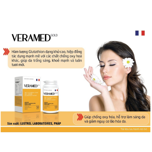 Picture of VIÊN UỐNG VERAMED GOLD CHỐNG OXY HÓA, LÀM SÁNG DA, GIẢM THÂM NÁM
