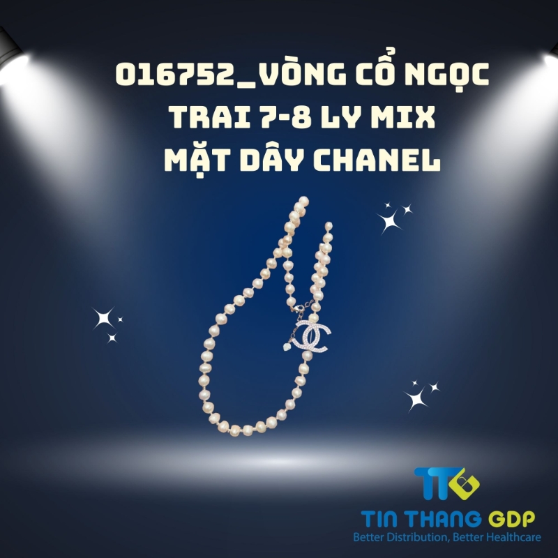 Picture of 016752_VÒNG CỔ NGỌC TRAI 7-8 LY MIX MẶT DÂY CHANEL